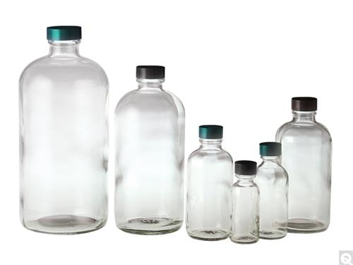 GLA-09761 | 32oz 950ml Clear Boston Round with 33 400 neck fin