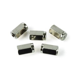 23098 | MS Interface Nut, Brass (nickel plate), 1/16" x 1.2mm hole (extended), works with Thermo ISQ