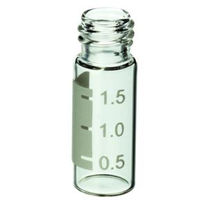 24629 | 2.0 mL, 10 mm/425 Big Mouth Step Screw-Thread Vials with Grad Marking Spot, Amber, 1,000-pk.