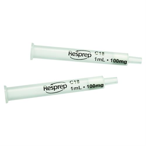 26030 | SPE Cartridge, C18, Polypropylene tubes with polyethylene frits, 1mL/100mg, 100-pk.