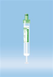 01.1604.100 | S-Monovette® Lithium heparin, 7.5 ml, Cap green, 15 x 92 mm, Paper label, Sterile