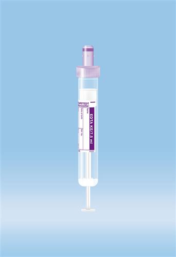 01.1605.100 | S-Monovette® K3 EDTA, 7.5 ml, Cap violet, 15 x 92 mm, Paper label, Sterile