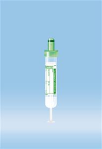 03.1628.100 | S-Monovette® Lithium heparin, 5.5 ml, Cap green, 15 x 75 mm, Paper label, Sterile