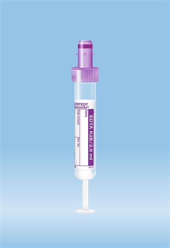 04.1900.100 | S-Monovette® K2 EDTA, 2.6 ml, Cap violet, 13 x 65 mm, Paper label, Sterile