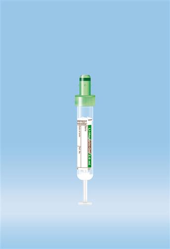 04.1907.100 | S-Monovette® Lithium heparin gel, 2.6 ml, Cap green, 13 x 65 mm, Paper label, Sterile