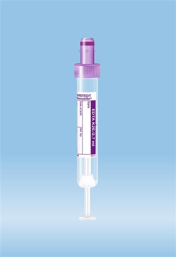 04.1915.100 | S-Monovette® K2 EDTA, 2.7 ml, Cap violet, 13 x 75 mm, Paper label, Sterile