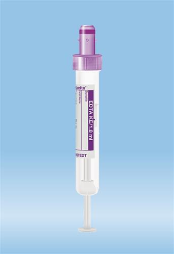 04.1951.100 | S-Monovette® K3 EDTA, 1.8 ml, Cap violet, 13 x 65 mm, Paper label, Sterile
