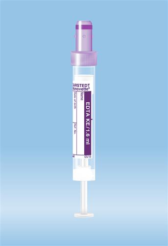 05.1081.100 | S-Monovette® K3 EDTA, 1.6 ml, Cap violet, 11 x 66 mm, Paper label, Sterile