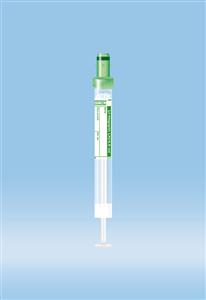 05.1106.100 | S-Monovette® Lithium heparin, 4.5 ml, Cap green, 11 x 92 mm, Paper label, Sterile
