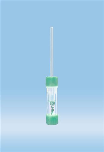 20.1292.100 | Microvette® 200 Lithium heparin, 200 µl, Cap green, flat base