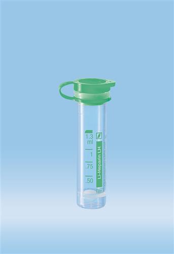 41.1503.105 | Micro sample tube, Lithium heparin, 1.3 ml, Push cap, ISO