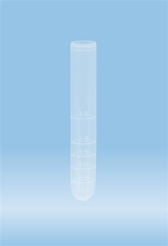 55.525.060 | Tube, 5 ml,  75 x 13 mm, round base, PP, molded graduations
