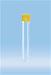 60.540.314 | Screw cap tube, 13 ml,  101 x 16.5 mm, round base, PP, yellow cap assembled, sterile
