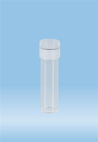60.542.052 | Screw cap tube, 8 ml,  57 x 16.5 mm, flat base, PP, o-ring cap assembled, sterile