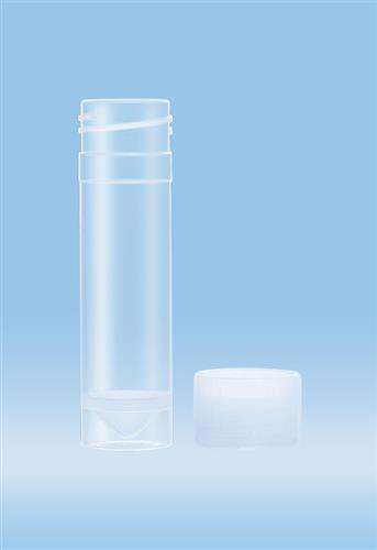 60.558 | Screw cap tube, 5 ml,  57 x 15.3 mm, conical base with skirt, PP, cap included