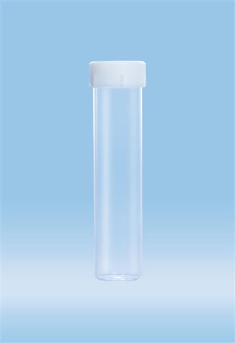 60.596.001 | Screw cap tube, 60 ml,  126 x 30 mm, flat base, PP, cap assembled, sterile