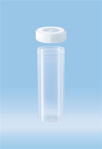 60.597 | Screw cap tube, 120 ml,  114 x 44 mm, flat base, PP, cap included