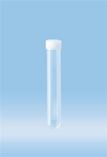 60.610.001 | Screw cap tube, 10 ml,  92 x 15.3 mm, round base, PP, cap assembled, sterile