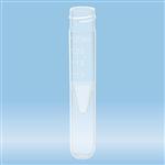 60.614.065 | Screw cap tube, 2.5 ml,  75 x 13 mm, extra rounded false bottom, PP, no cap, 500/StackPack