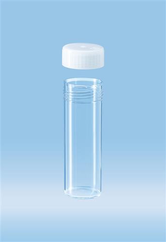 60.9922.212 | Screw cap tube, 30 ml,  80 x 27 mm, flat base, polycarbonate, cap included