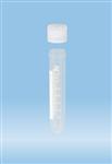 62.506.004 | Screw cap tube, 10 ml, 79 x 16 mm, round base, PP, white graduations and writing block, cap included