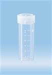 62.555.001 | Screw cap tube, 30 ml, 84 x 30 mm, flat base, PP, white graduations, cap assembled, sterile