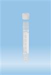 62.557.002 | Screw cap tube, 4.5 ml, 75 x 12 mm, round base, PP, white graduations & writing block, cap included