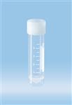 62.558.201 | Screw cap tube, 5ml, 57 x 15.3 mm, conical base w/skirt, PP, white grads and block, cap asm, sterile