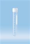 62.610.201 | Screw cap tube, 10 ml, 92 x 15.3 mm, round base, PP, white grads and writing block, cap asm, sterile
