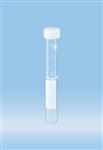 62.617 | Screw cap tube, 3.5 ml, 92 x 13 mm, rounded false bottom, PP, white grads & writing block, cap asm