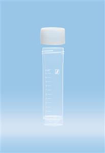 62.732.519 | Screw cap tube, 15 ml, 76 x 20 mm, conical base with skirt, PP, white grads, cap included