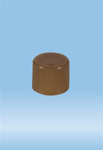 65.163.301 | Screw cap, HD-PE, flat, brown, for tubes 75 x 13 mm (US)