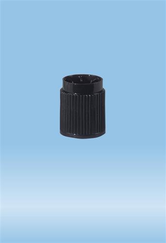 65.163.309 | Screw cap, HD-PE, tall, black, for tubes 75 x 13 mm
