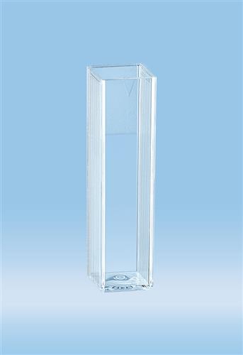 67.741 | Cuvette, 4 ml, (HxW): 45 x 12 mm, PS, transparent, optical sides: 2, racked