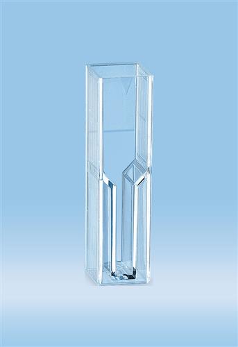 67.742 | Semi-micro cuvette, 2.5 ml, (HxW): 45 x 12 mm, PS, transparent, optical sides: 2, racked