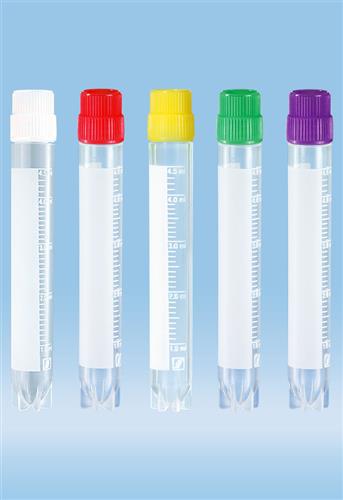 72.383.992 | CryoPure tubes, 5 ml, Quickseal external thread screw cap, color mix, Cryo Performance Tested