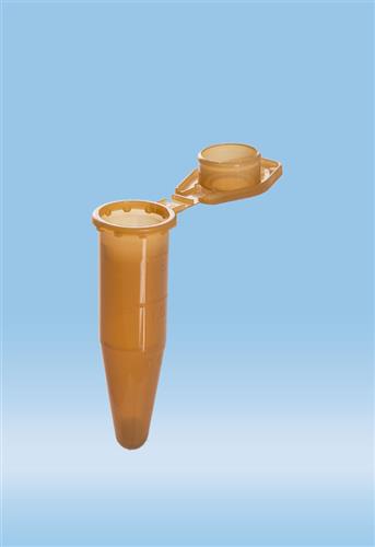 72.690.304 | Micro tube, 1.5 ml, flat safety cap, flat safety cap, brown, PP