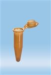 72.690.304 | Micro tube, 1.5 ml, flat safety cap, flat safety cap, brown, PP