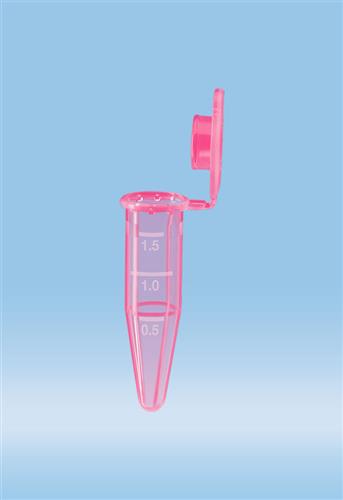 72.690.377 | Micro tube, 1.5 ml, flat safety cap, red, PP