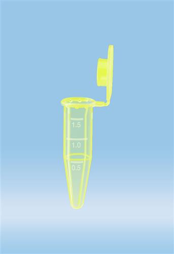 72.690.378 | Micro tube, 1.5 ml, flat safety cap, yellow, PP