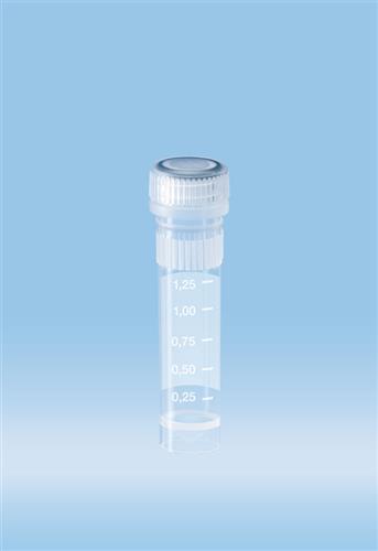 72.694.006 | Screw cap micro tube, 2 ml, conical base w/skirt, grads and writing block, o-ring cap asm, sterile