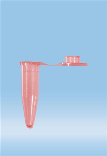 72.699.001 | Micro tube, 0.5 ml, conical base, hinge cap, red, PP