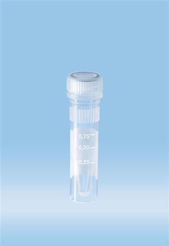 72.703.700 | Screw cap micro tube, 1.5 ml, conical base w/skirt, o-ring cap asm, PCR Perf Tested, Low DNA-binding