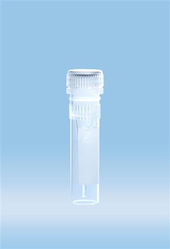 72.730.006 | Screw cap micro tubes, 0.5 ml, conical base with skirt, writing block, o-ring cap assembled, sterile
