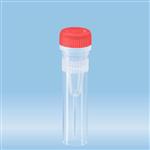 72.730.025 | Screw cap micro tubes, 0.5 ml, conical base with skirt, red o-ring cap assembled, sterile