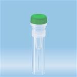72.730.026 | Screw cap micro tubes, 0.5 ml, conical base with skirt, green o-ring cap assembled, sterile