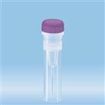 72.730.028 | Screw cap micro tubes, 0.5 ml, conical base with skirt, purple o-ring cap assembled, sterile