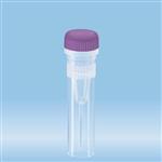 72.730.028 | Screw cap micro tubes, 0.5 ml, conical base with skirt, purple o-ring cap assembled, sterile
