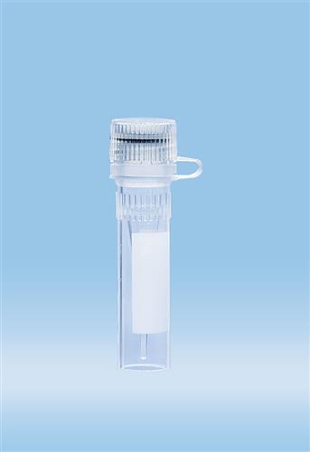 72.730.106 | Screw cap micro tube, 0.5 ml, conical w/skirt, writing block, loop o-ring cap assembled, sterile