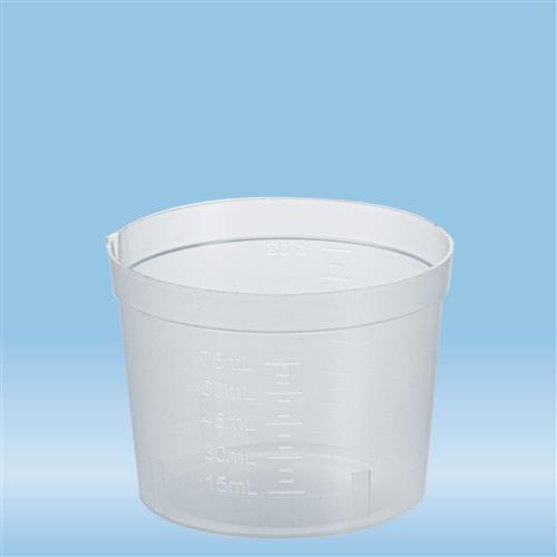 75.1437.100 | Urine cup, with spout, 3 oz, PP, grads